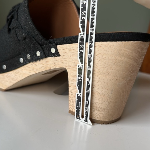 J. Crew Factory Black Mules with Wooden Heel - Picture 14 of 16